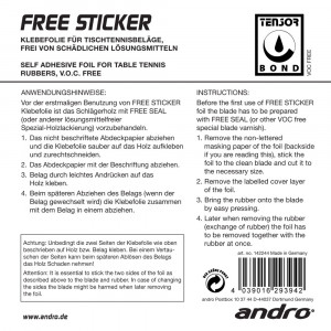 Andro Пленка для приклеивания накладок FREE STICKER