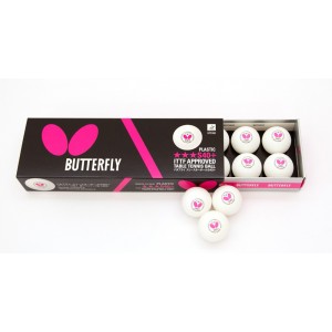 Butterfly Мячи пластиковые *** S40+ 12 шт. белые