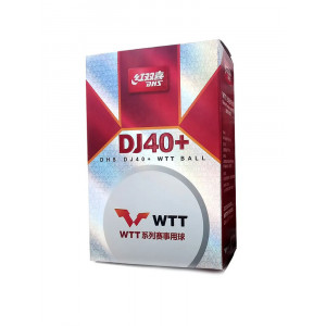 DHS Мячи пластиковые  DJ40+ ***   WTT  ITTF 6 шт. белые